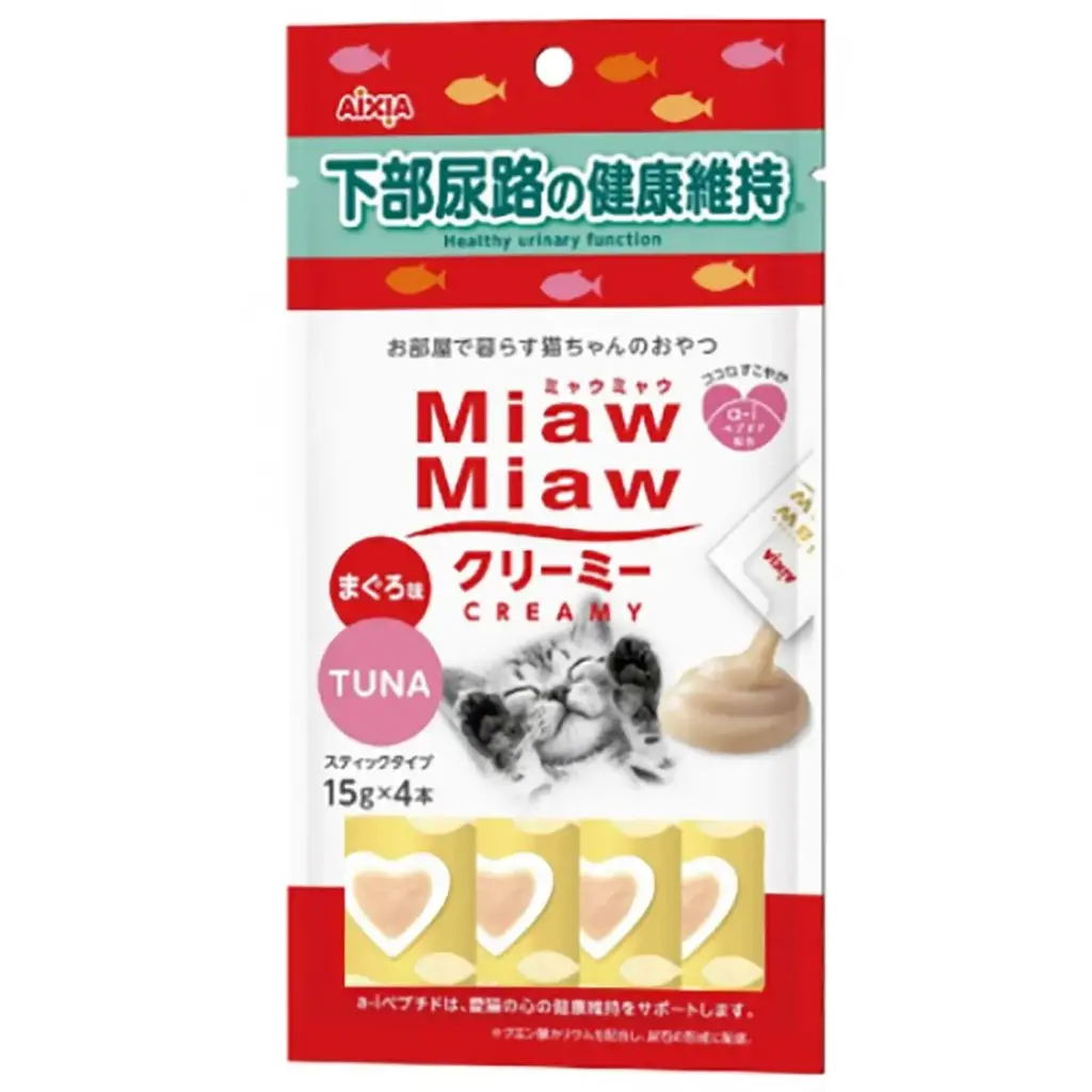 Aixia - Miaw Miaw 奶油貓零食 - 健康泌尿 15Gx4